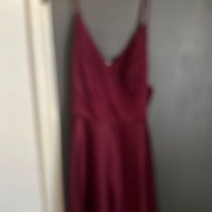 Maroon floor length size 6 bridesmaids dress